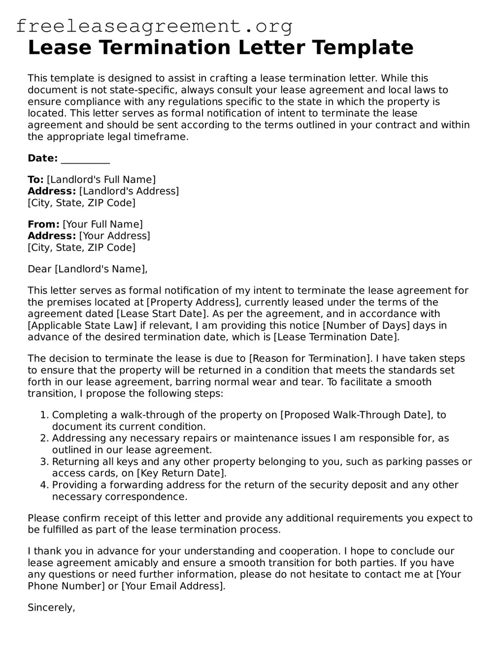 Official Lease Termination Letter Document